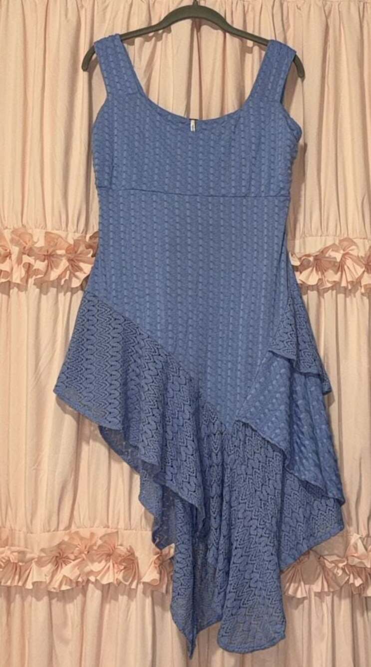 Free People Live For Your Smile Sleeveless Asymmetric Ruffle Dress